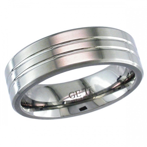 Patterned Titanium Wedding Ring (2240)